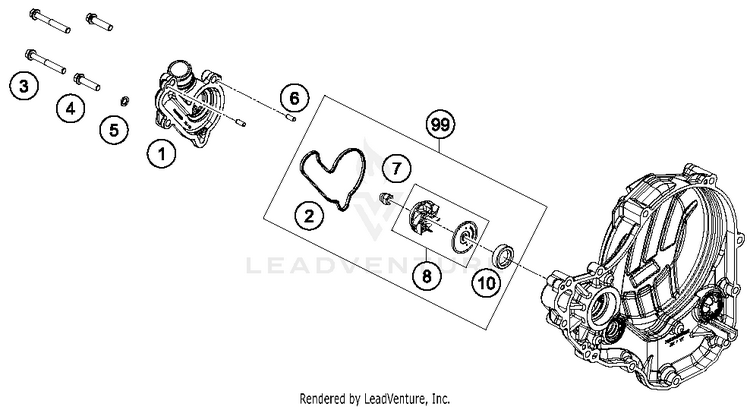 Water Pump 250 SX-F FACTORY EDITION Engine - 2016 Schematic