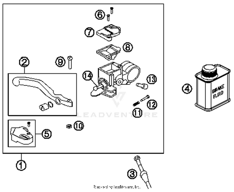 Hand Brake Cylinder 50 SX MINI Chassis - 2016 Schematic