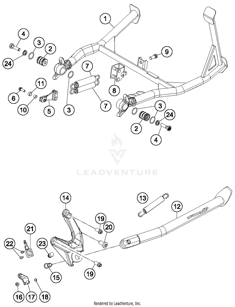 Side / Center Stand 1290 SUPER ADVENTURE R CHASSIS - 2018 Schematic
