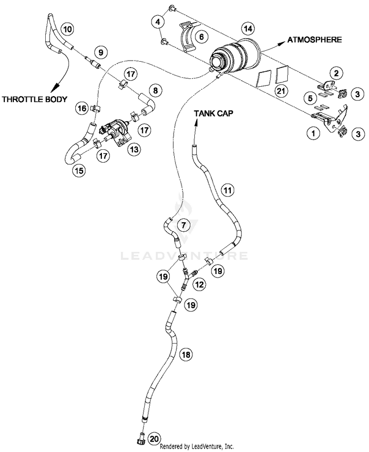 Evaporative Canister RC 390 CUP USA Chassis - 2015 Schematic