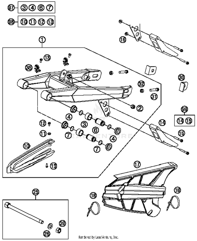 Swingarm 65 SX Chassis - 2015 Schematic