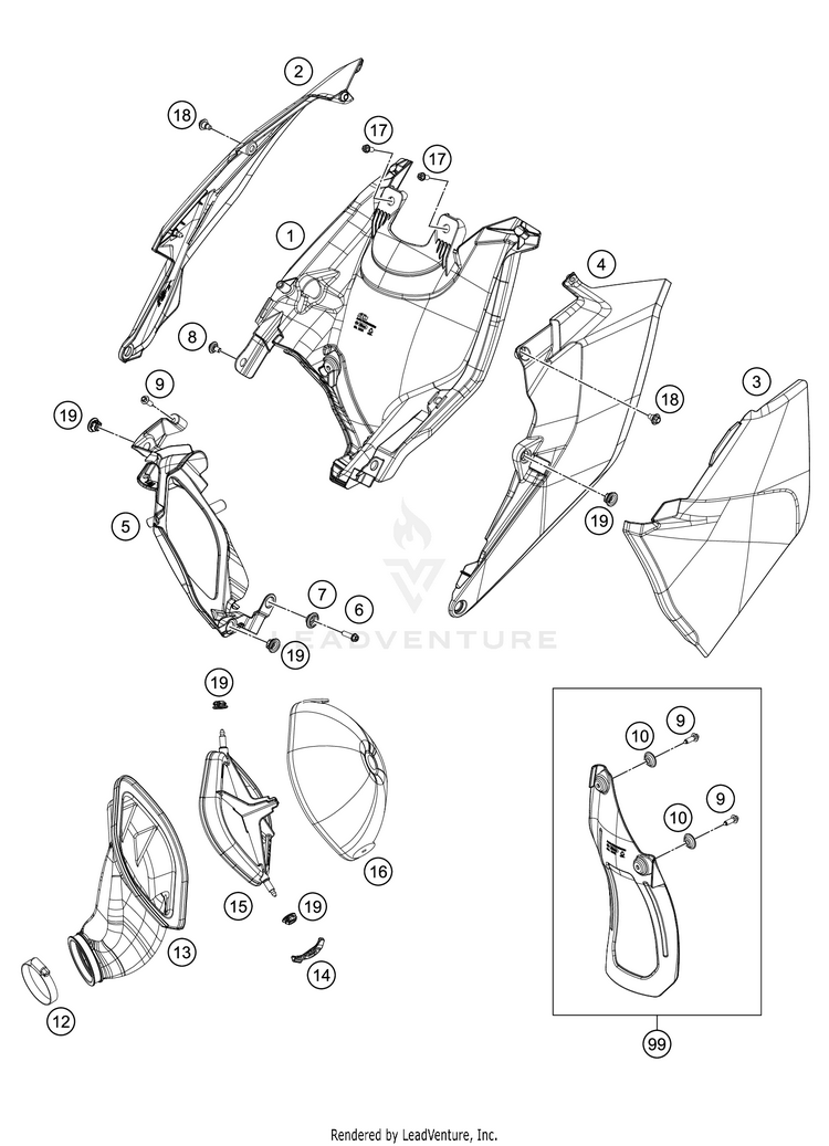 Air Filter 250 XC CHASSIS - 2018 Schematic