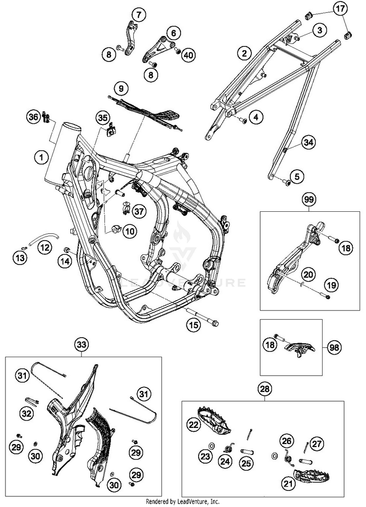 Frame 250 SX-F CHASSIS - 2019 Schematic