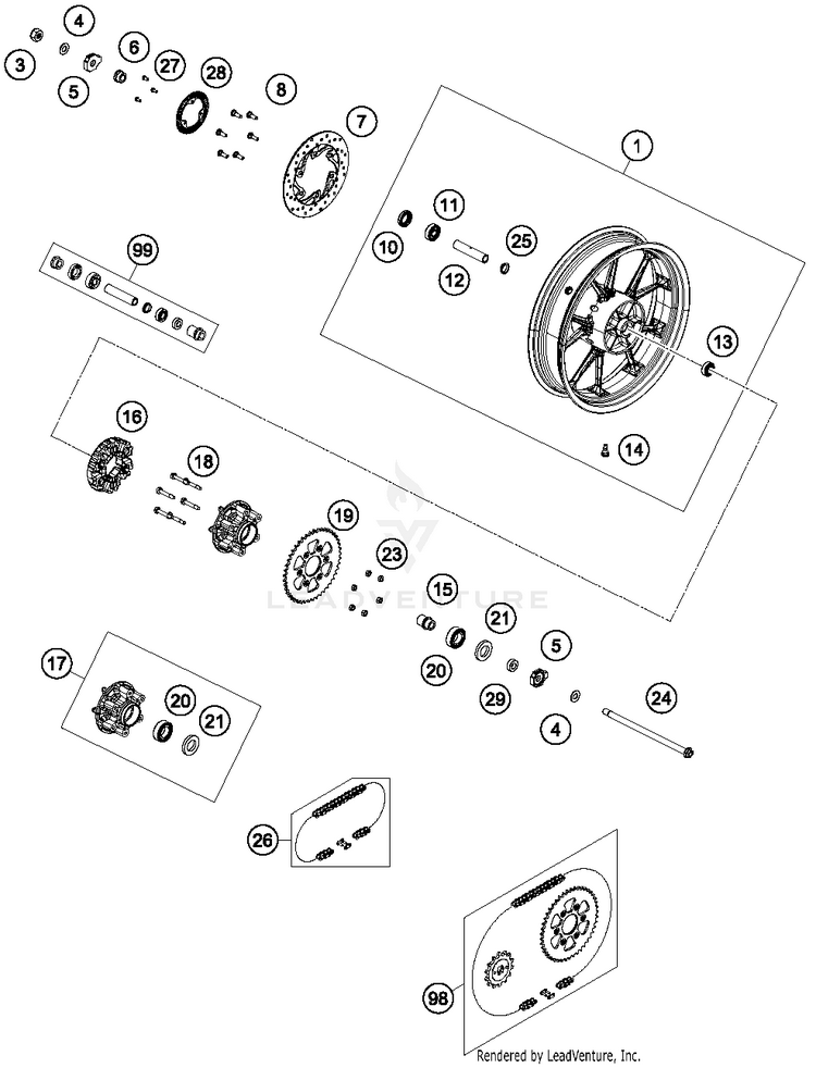 Rear Wheel RC 390 CUP USA Chassis - 2015 Schematic