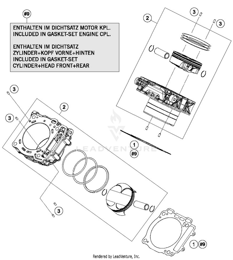 Cylinder 1290 SUPER ADVENTURE R ENGINE - 2018 Schematic