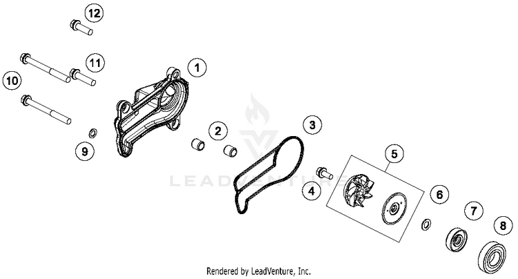 Water Pump 300 XC ENGINE - 2017 Schematic