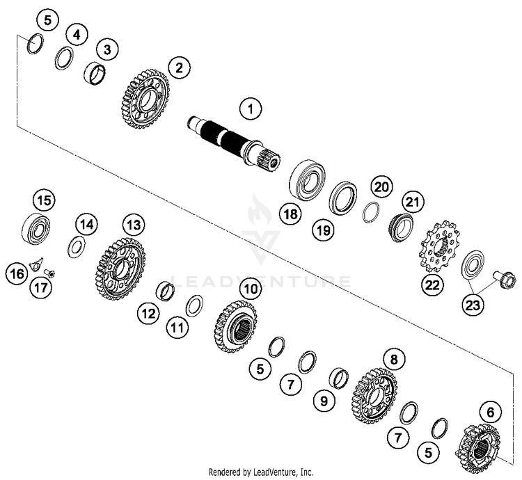 Transmission Ii - Countershaft 250 SX-F FACTORY EDITION Engine - 2016 Schematic