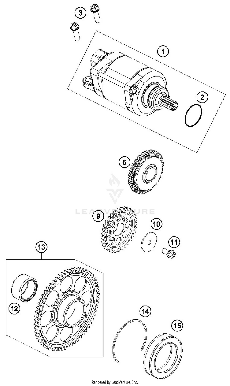 Electric Starter 350 EXC-F ENGINE - 2019 Schematic
