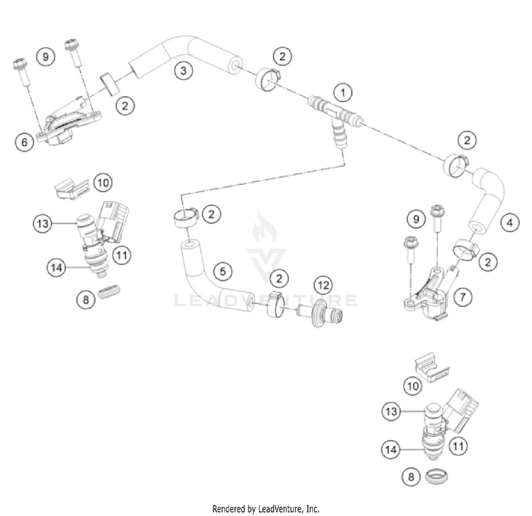 Fuel Distributor 300 XC TPI Engine - 2022 Schematic