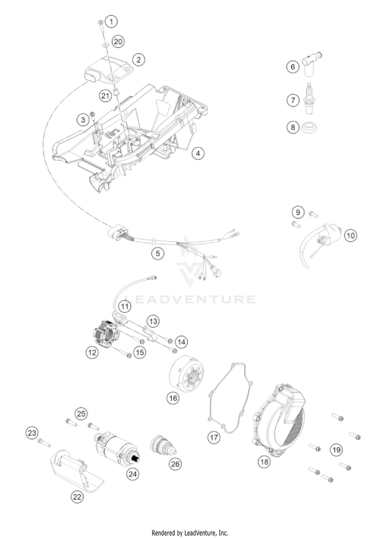 Ignition System 125 SX/XC Engine - 2023 Schematic
