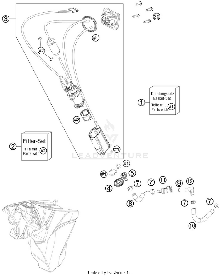 Fuel Pump 500 EXC Chassis - 2012 Schematic