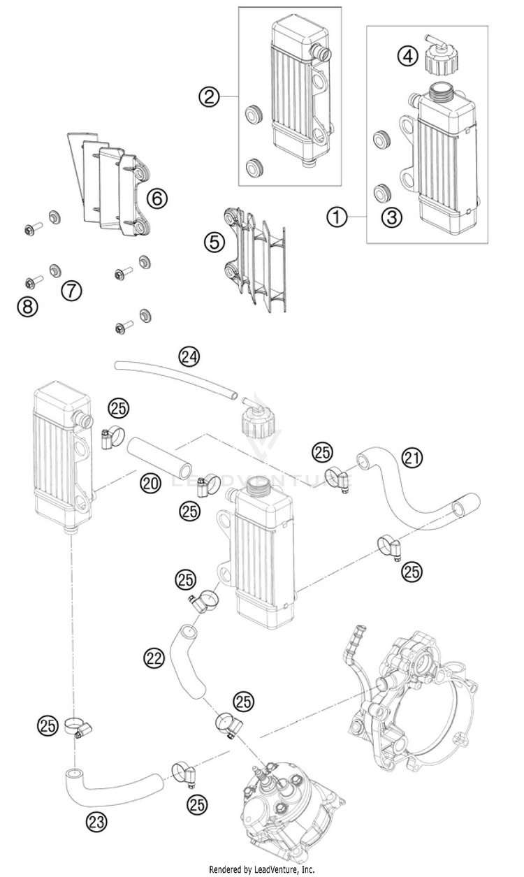 Cooling System 50 SX Engine - 2011 Schematic