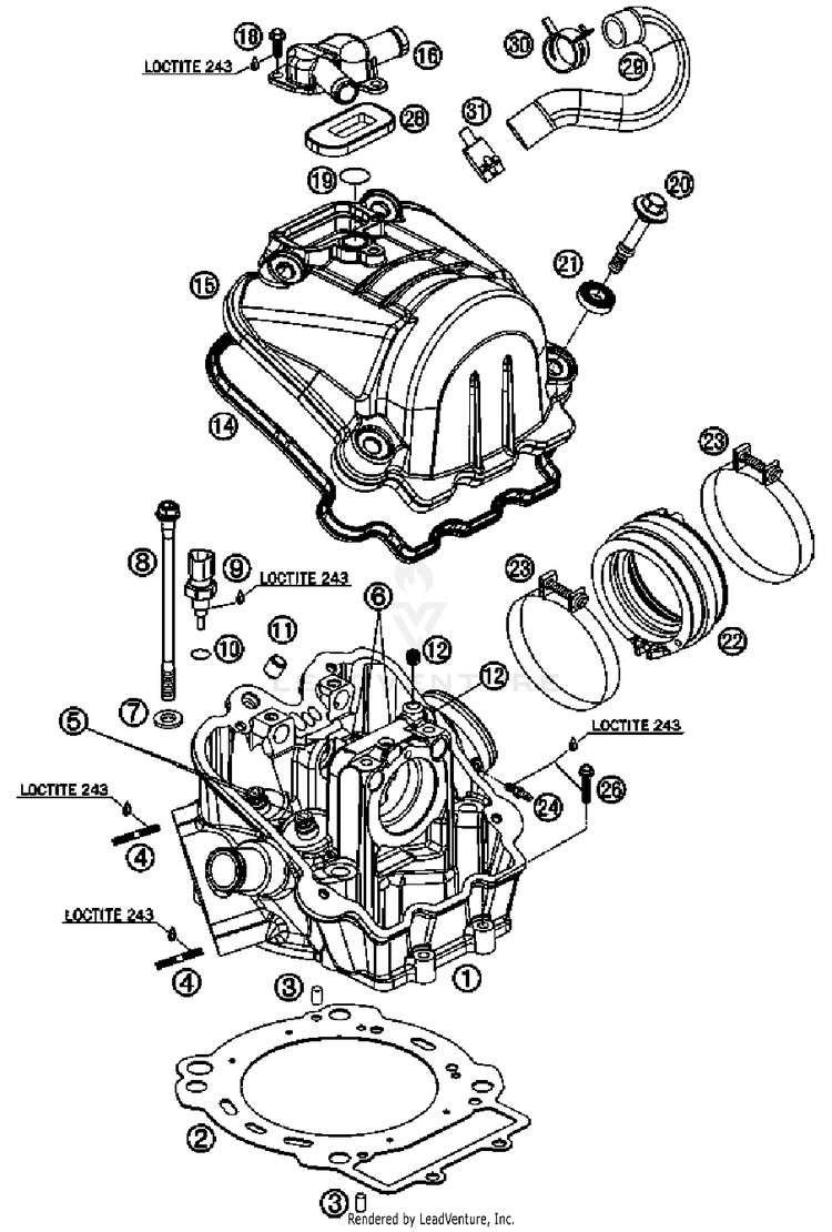Cylinder Head 690 Duke Engine - 2008 Schematic