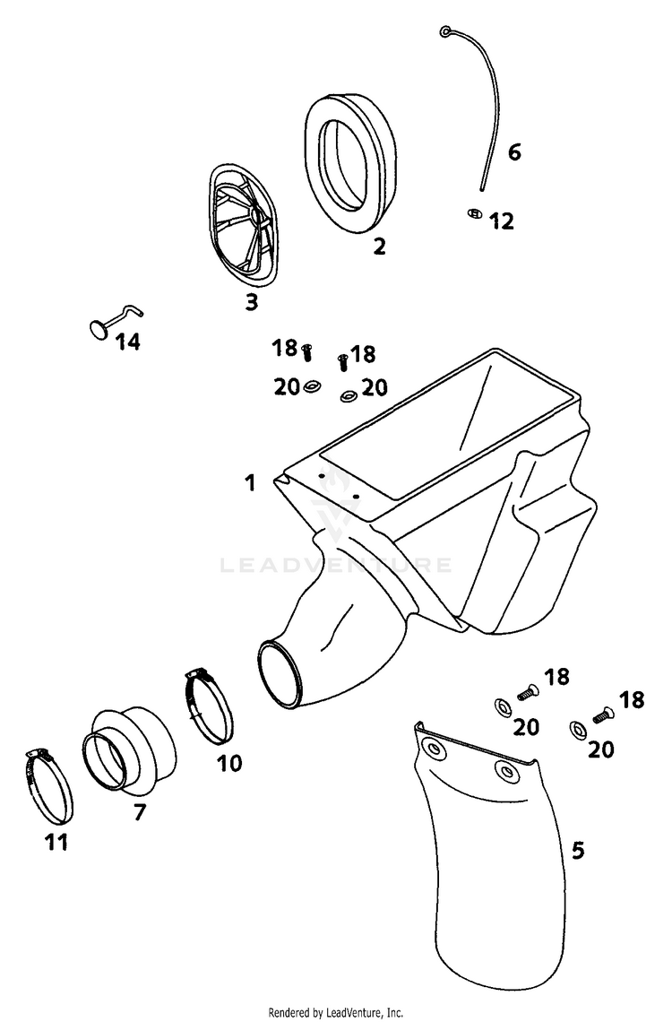 Air Filter Box 65 SX Chassis - 2000 Schematic