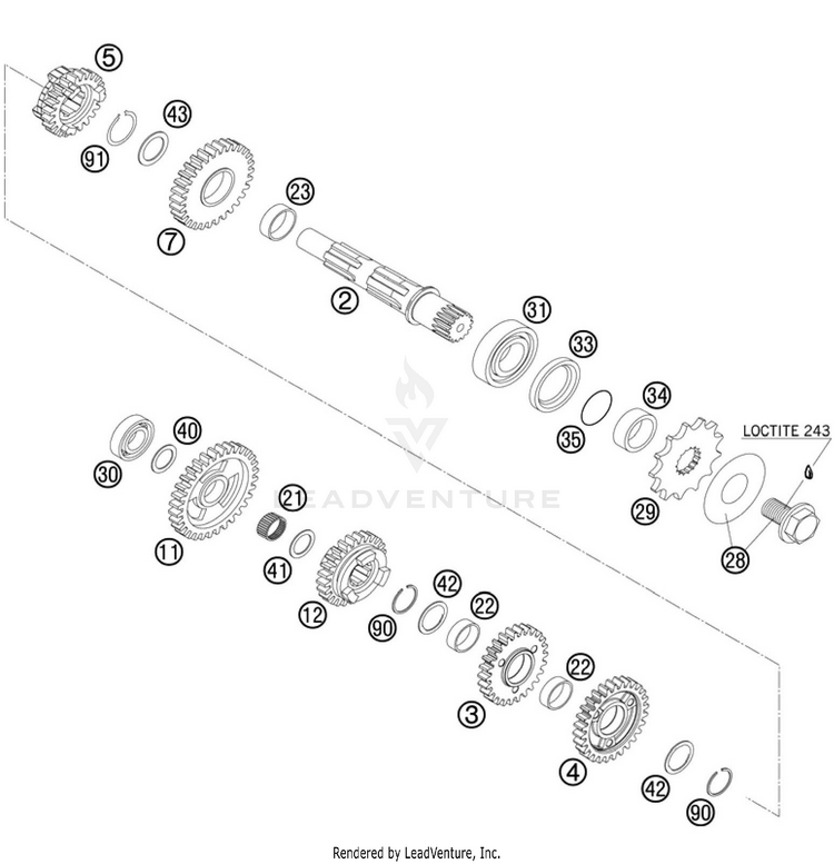 Transmission Ii - Countershaft 250 SX-F Engine - 2010 Schematic