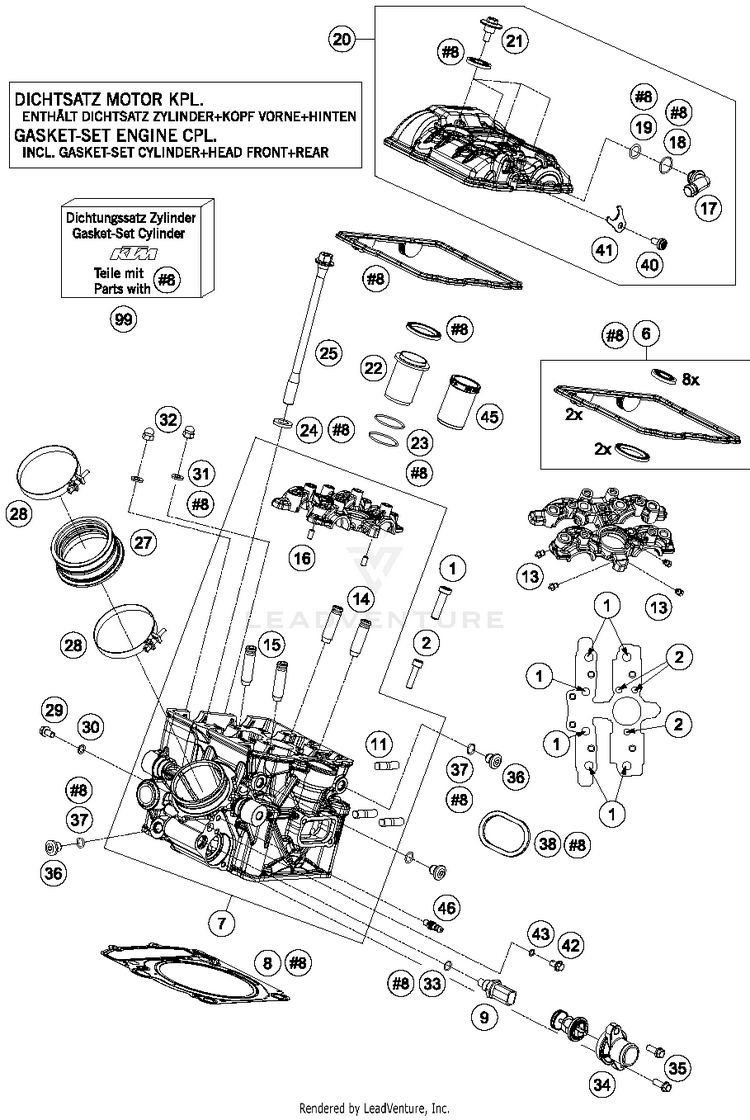 Cylinder Head Rear 1290 SUPERDUKE R BLACK Engine - 2015 Schematic