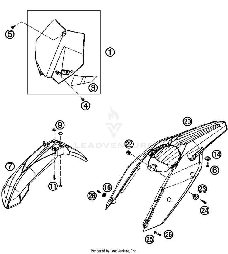 Mask, Fenders 200 XC USA Chassis - 2008 Schematic