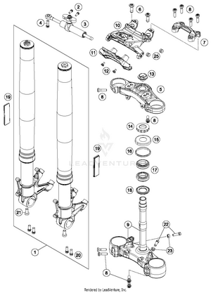 Front Fork, Triple Clamp Schematic
