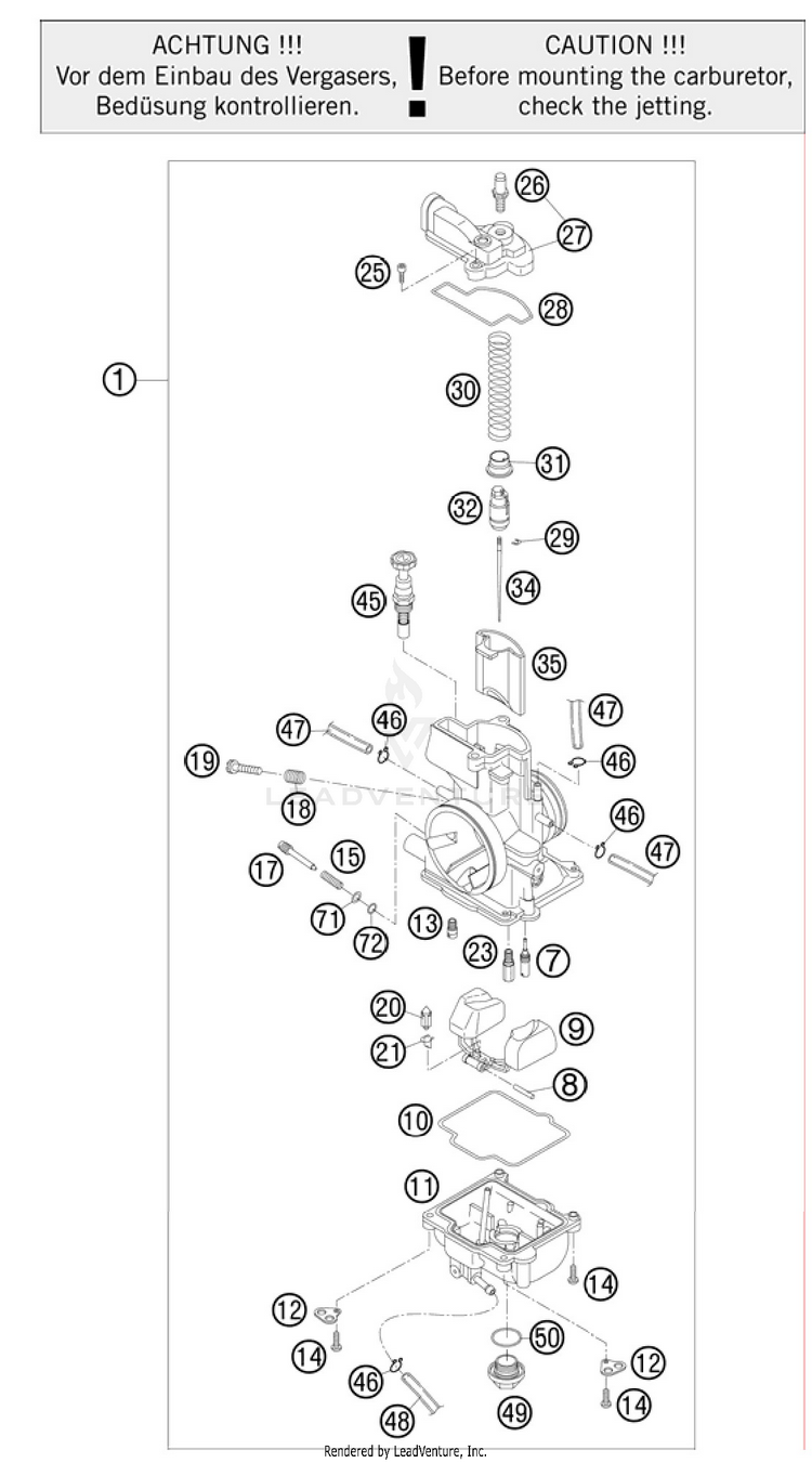 Carburetor 250 SX Engine - 2011 Schematic