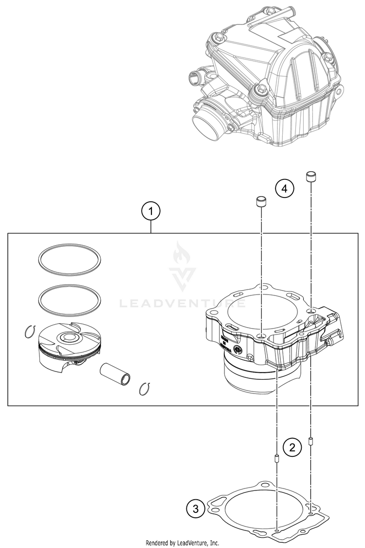 Cylinder 450 EXC-F SIX DAYS ENGINE - 2019 Schematic