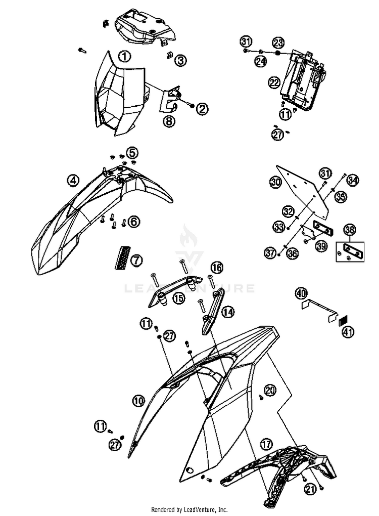 Mask, Fenders 690 Enduro Chassis - 2012 Schematic