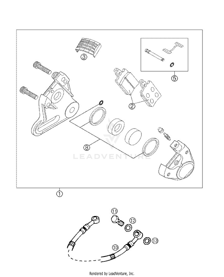 Brake Caliper Rear Grimeca Schematic