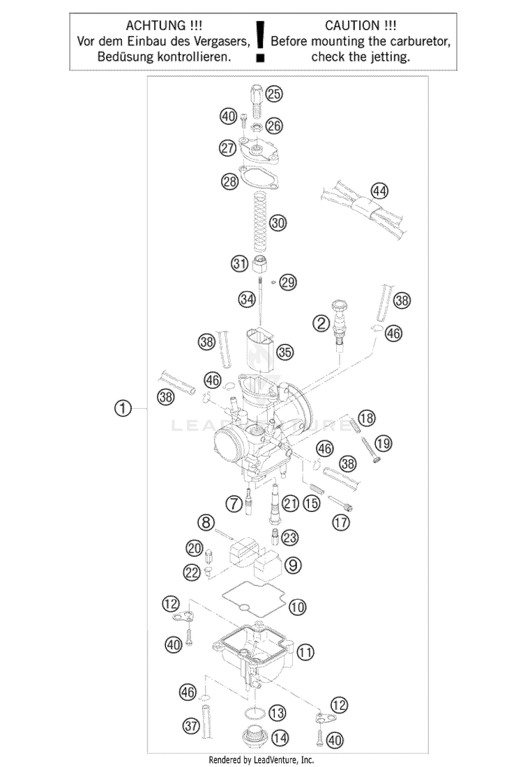 Carburetor 85 XC Engine - 2009 Schematic