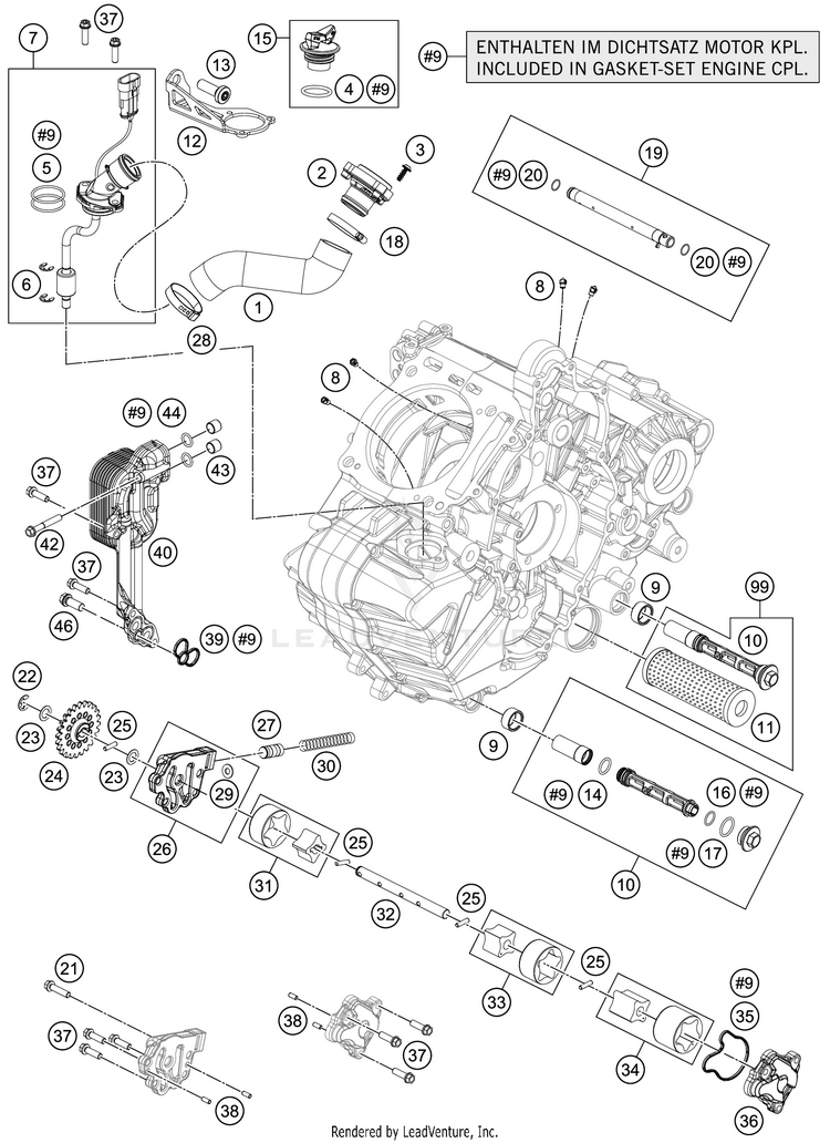 Lubricating System 1290 SUPER ADVENTURE S ENGINE - 2020 Schematic