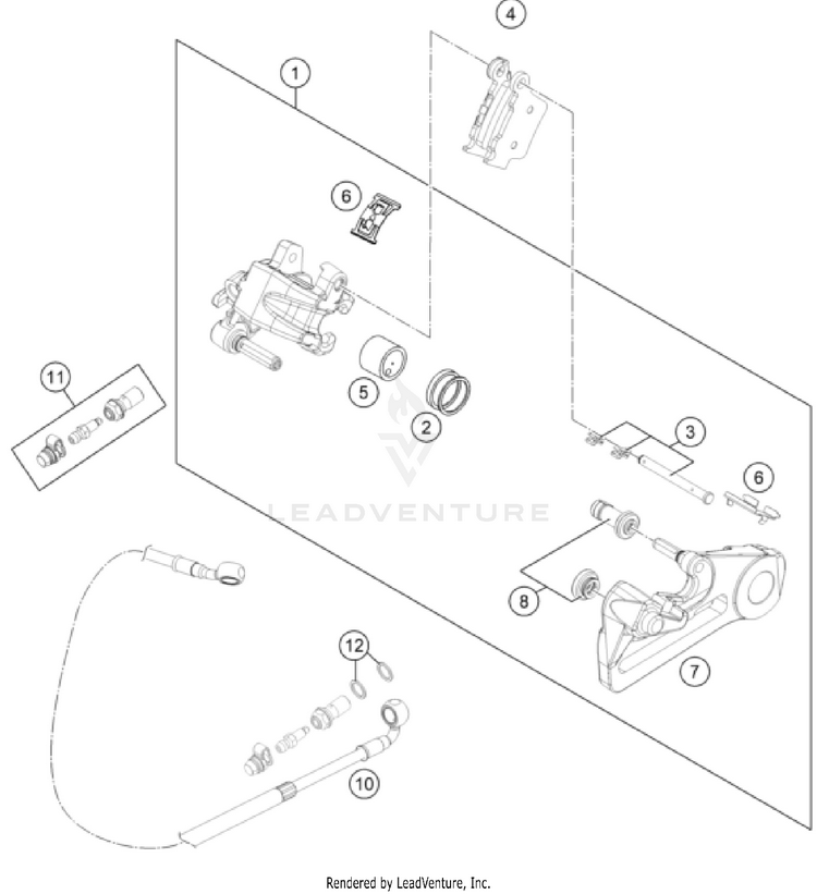 Rear Brake Caliper 250 SX CHASSIS - 2023 Schematic