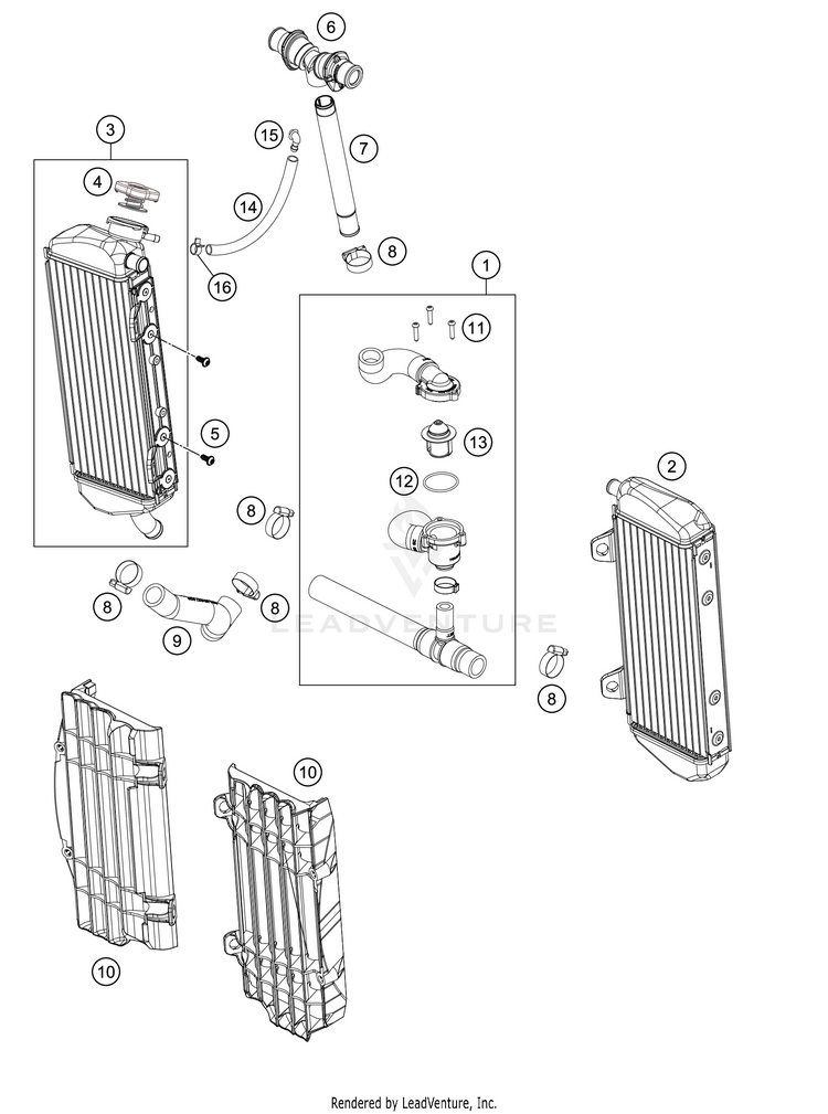 Cooling System 150 XC-W TPI ENGINE - 2020 Schematic