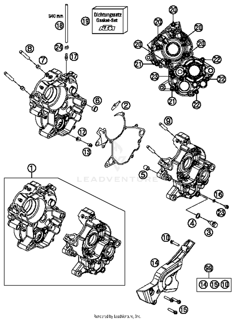 Engine Case 65 SX Engine - 2014 Schematic