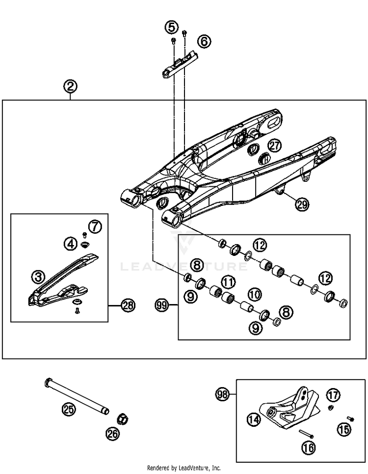 Swing Arm 450 SX-F FACT. REPL. USA Chassis - 2012 Schematic