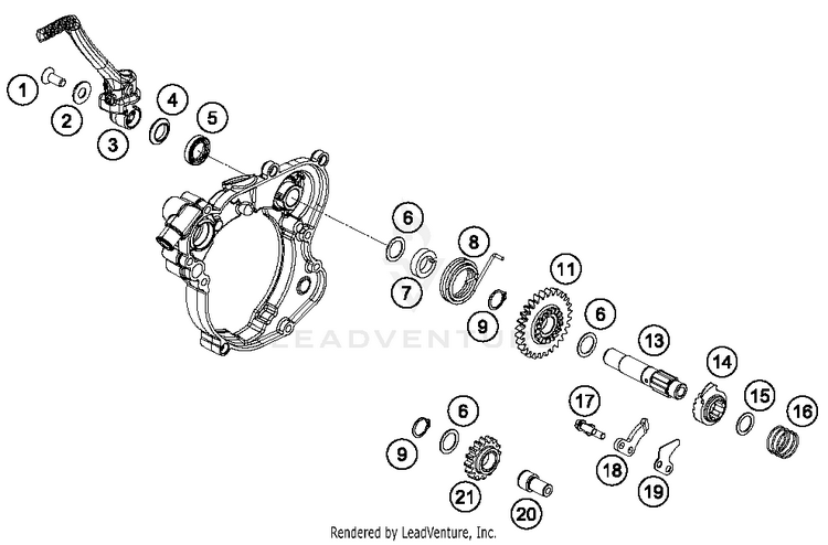 Kick Starter 65 SX ENGINE - 2017 Schematic