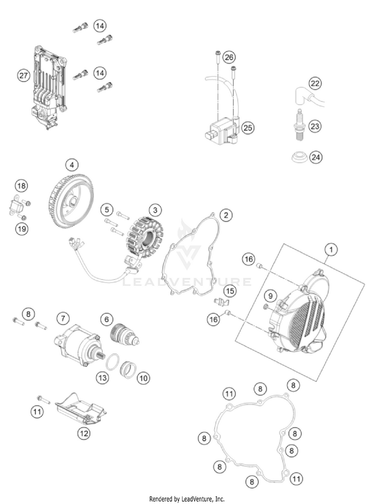 Ignition System 250 XC TPI Engine - 2022 Schematic