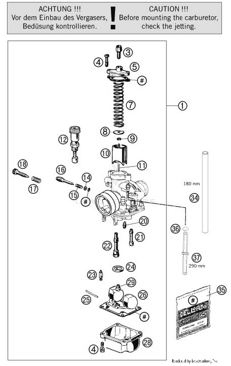Carburator 50 SX Engine - 2016 Schematic