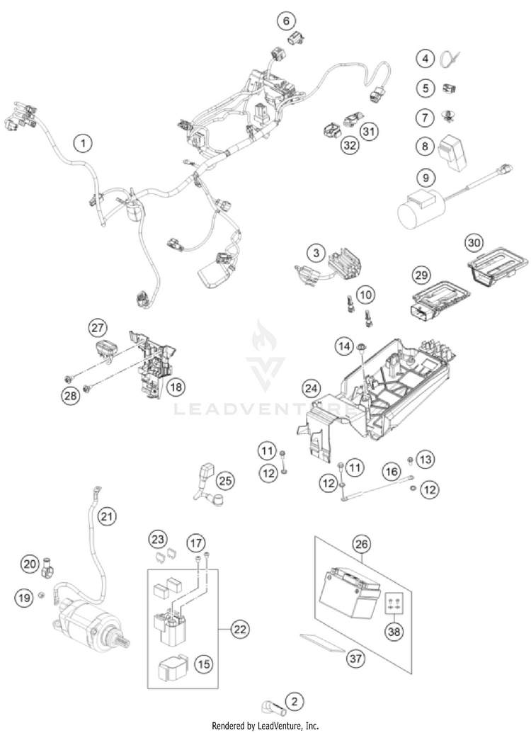 Wiring Harness 250 XC CHASSIS - 2025 Schematic
