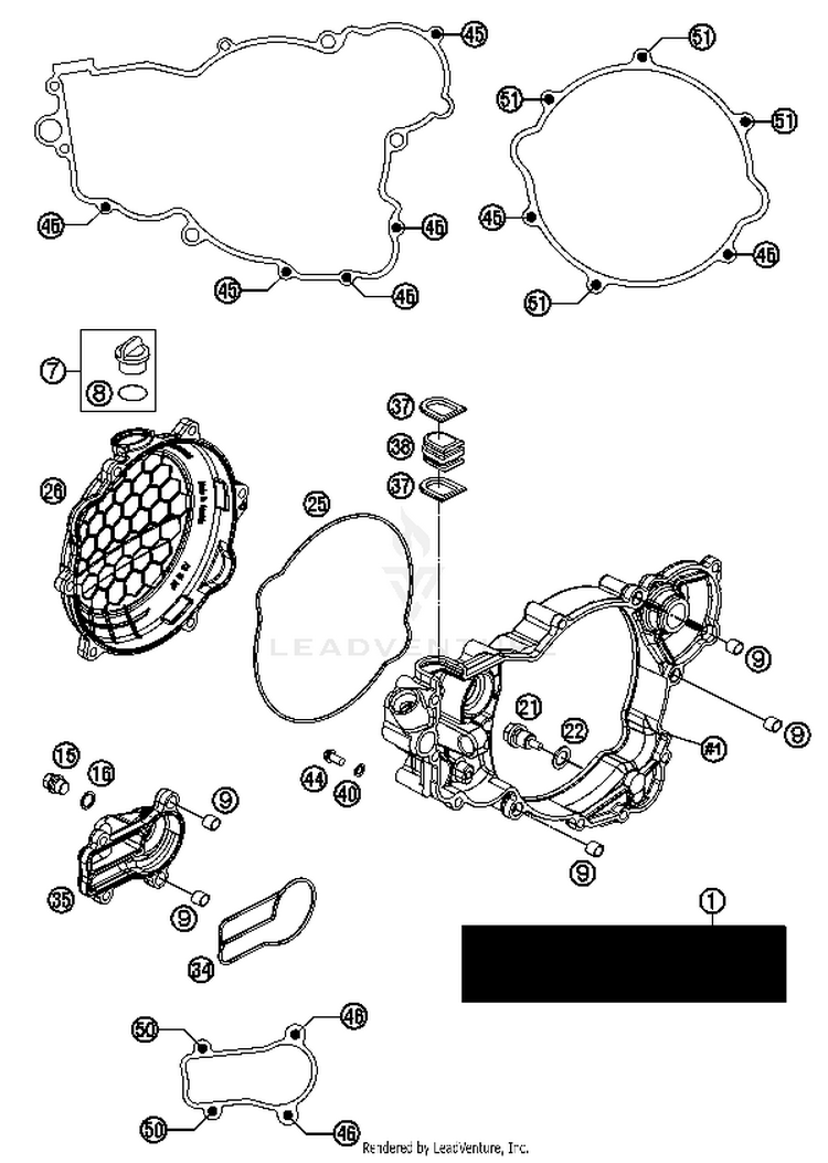 Clutch Cover 250 XC Engine - 2014 Schematic