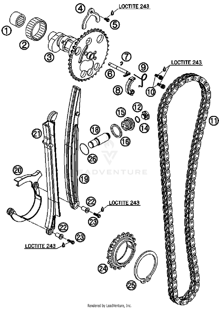 Timing Valve 690 Duke Engine - 2008 Schematic