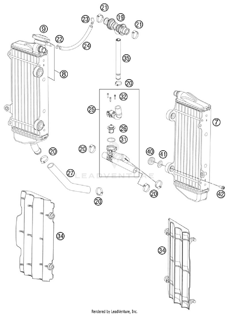 Cooling System 200 XCW Engine - 2012 Schematic