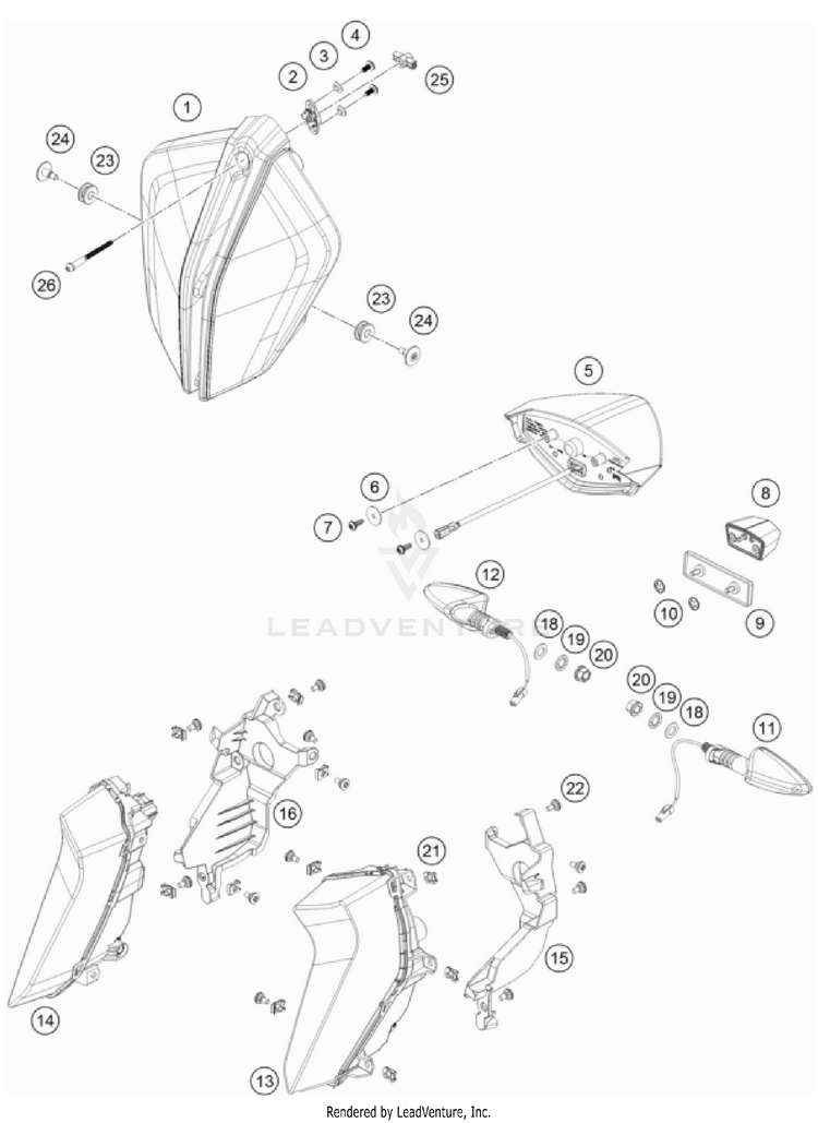 Lighting System 1290 SUPER DUKE GT, orange CHASSIS - 2023 Schematic