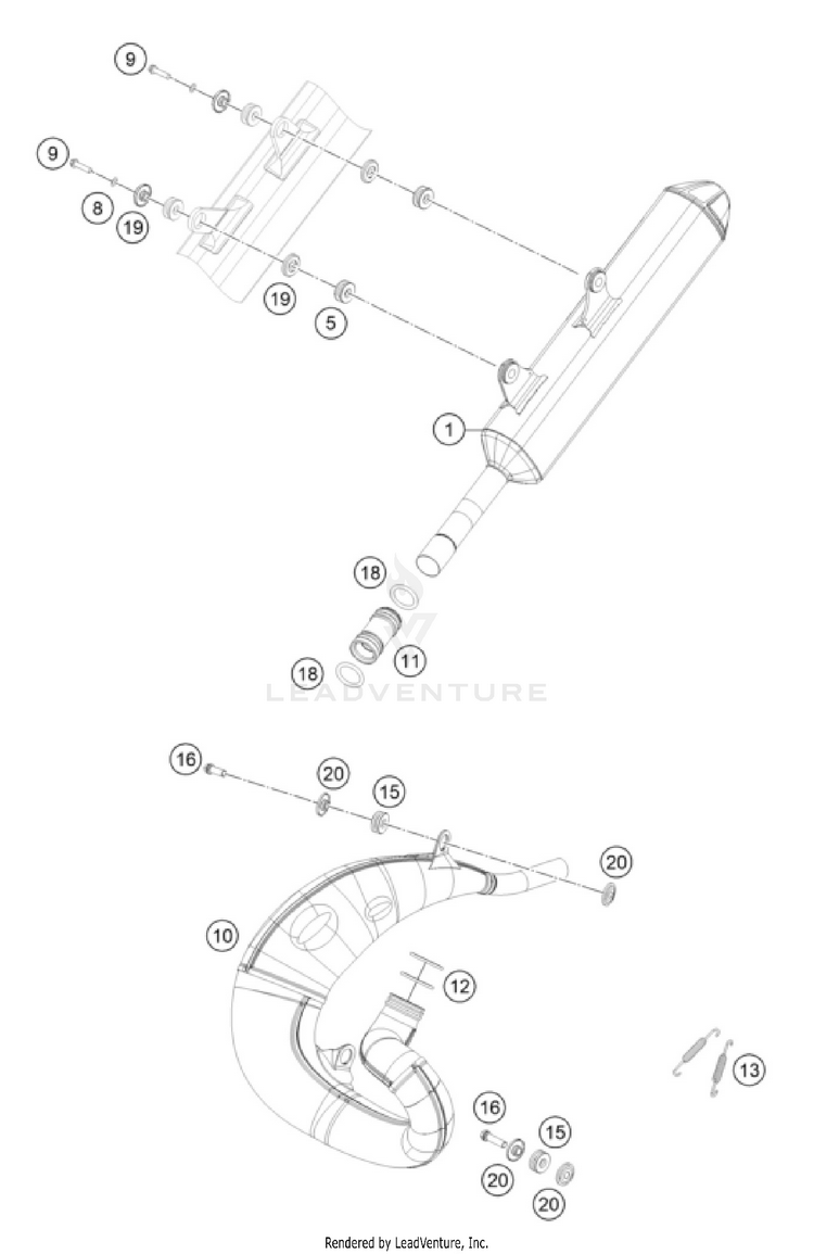 Auspuffanlage 300 XC-W FACTORY EDITION CHASSIS - 2025 Schematic