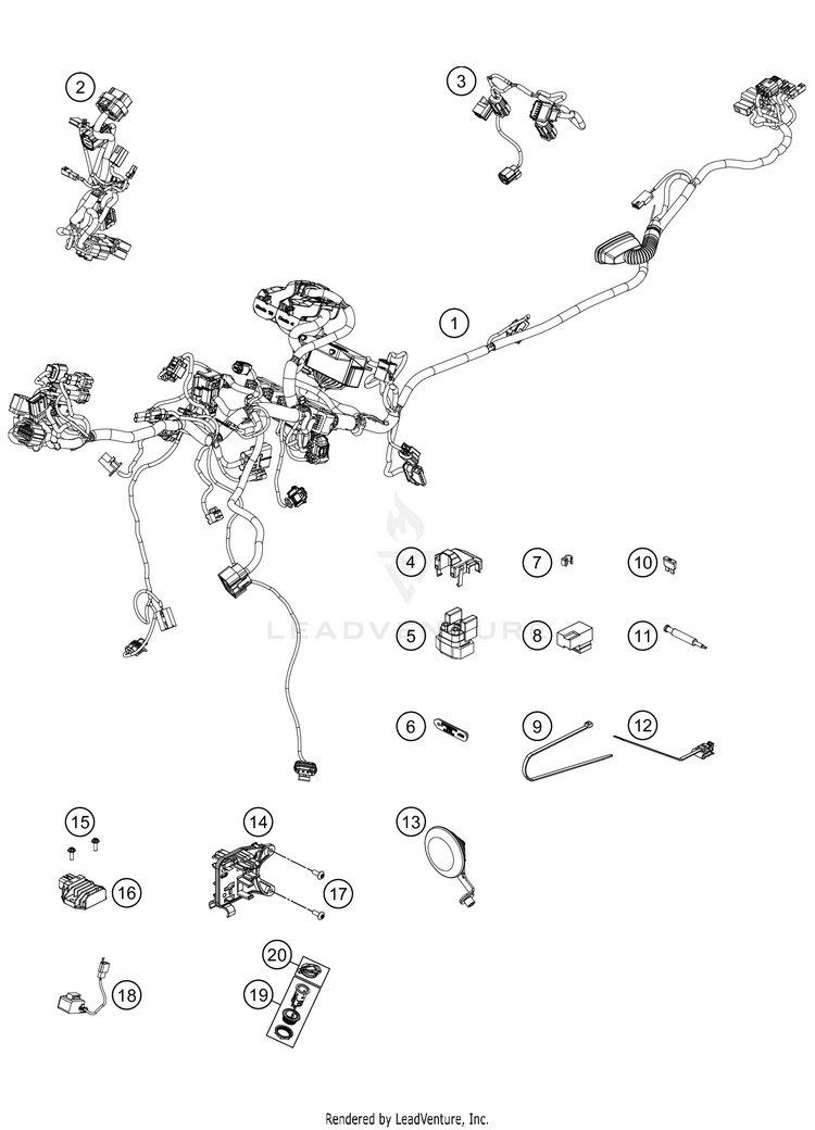 Wiring Harness 890 ADV R RALLY Chassis - 2021 Schematic