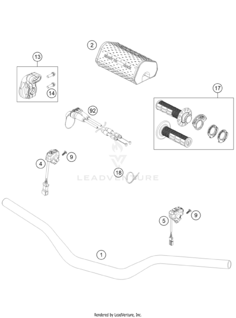 Handlebar, Controls 450 SX-F CHASSIS - 2024 Schematic