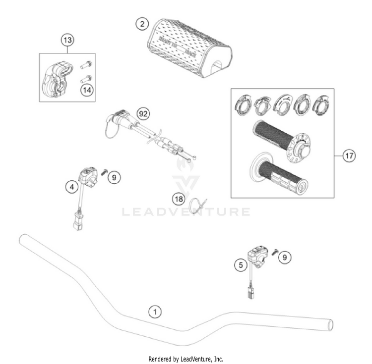 Handlebar, Controls 350 SX-F CHASSIS - 2026 Schematic