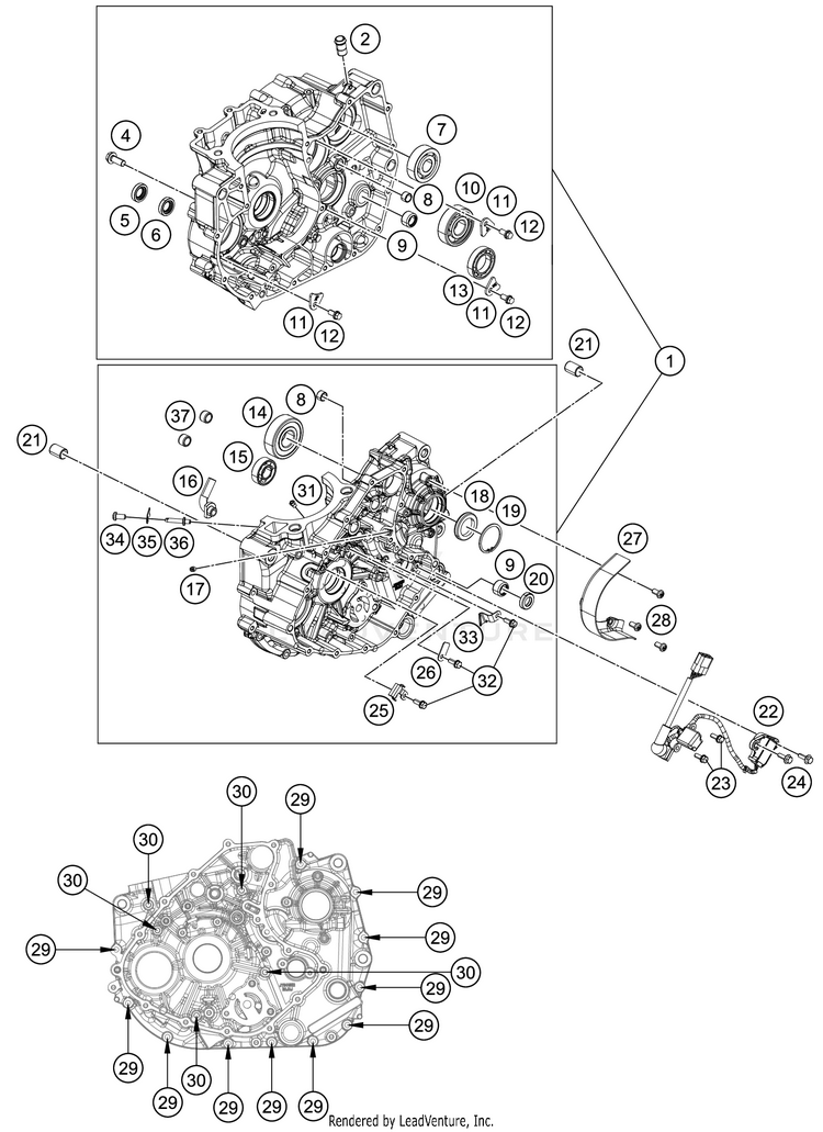 Engine Case RC 390 ENGINE - 2018 Schematic