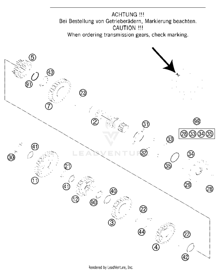 Transmission Ii- Counter Shaft 150 XC Engine - 2013 Schematic