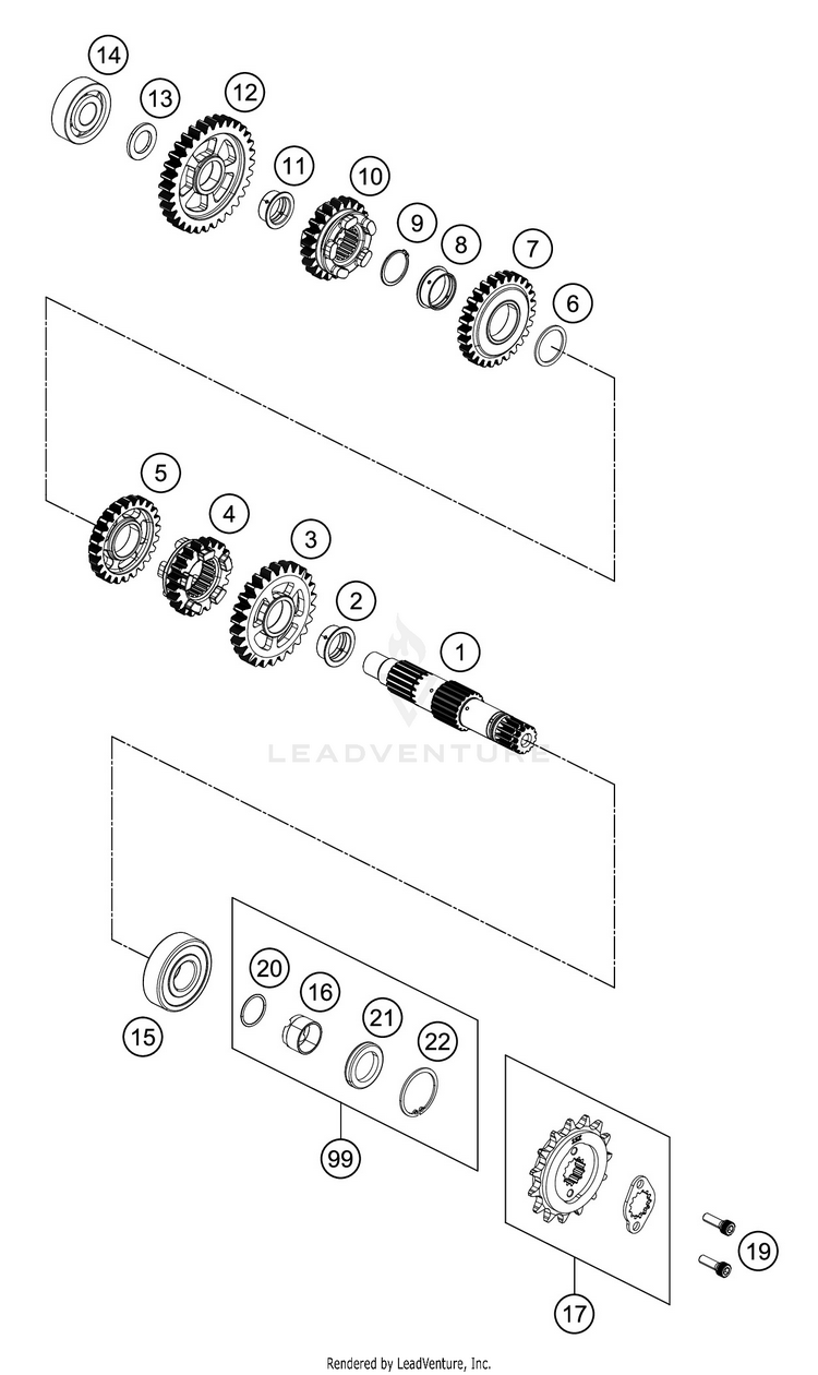 Transmission Ii - Countershaft 390 RC WHITE ABS Engine - 2016 Schematic