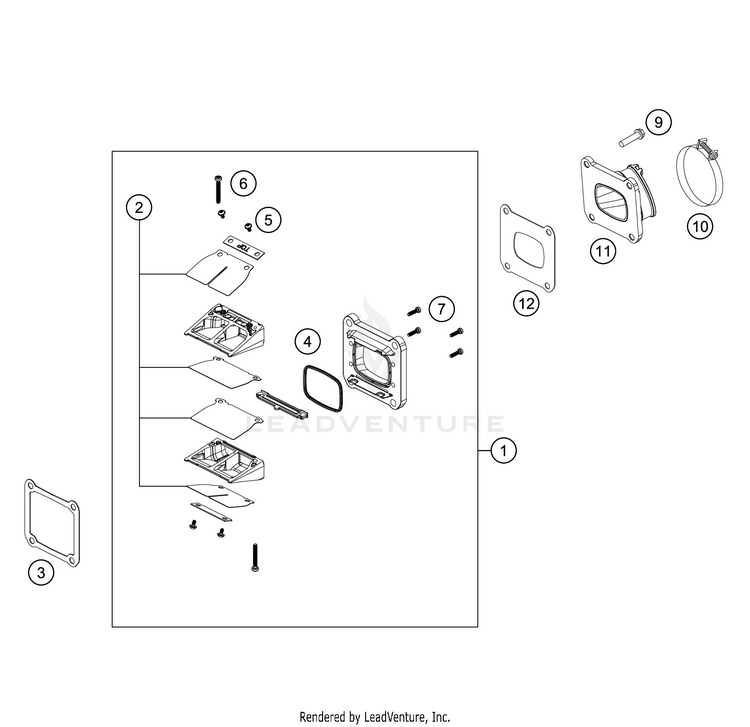 Reed Valve Case 150 XC-W TPI ENGINE - 2020 Schematic