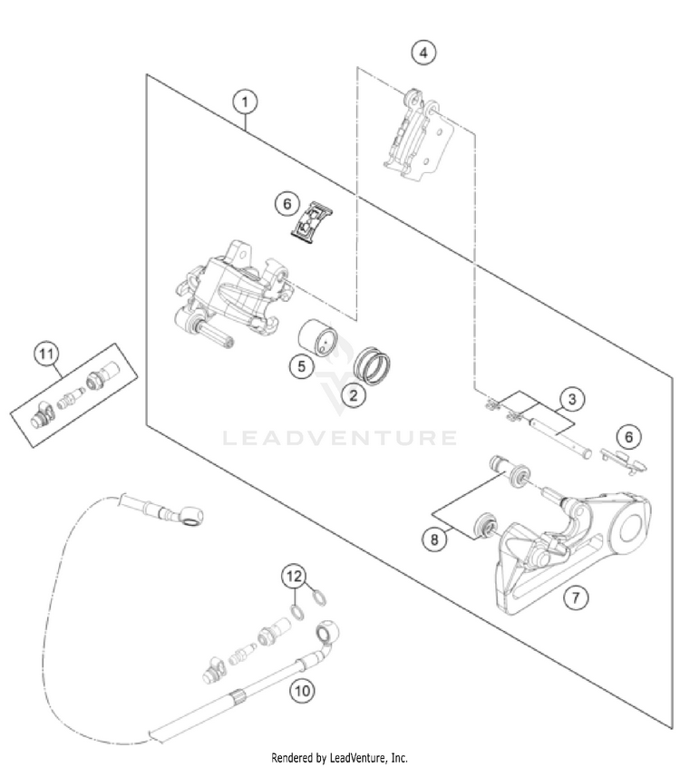Rear Brake Caliper 300 XC CHASSIS - 2025 Schematic