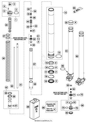 Front Fork Disassembled Schematic